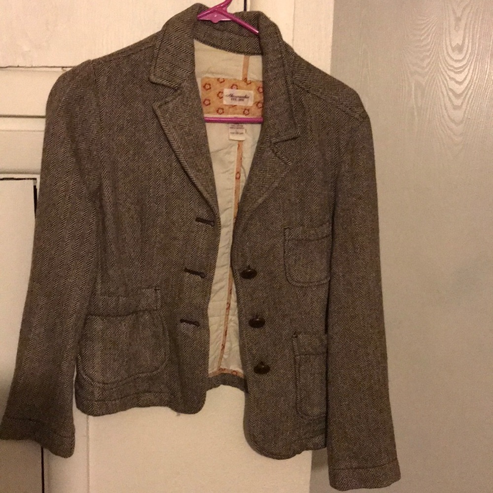 Abercrombie Brown Herringbone Blazer